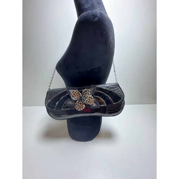Vintage Mary Frances Designer Beaded Handbag Black Evening OK 0973628 - Picture 1 of 10